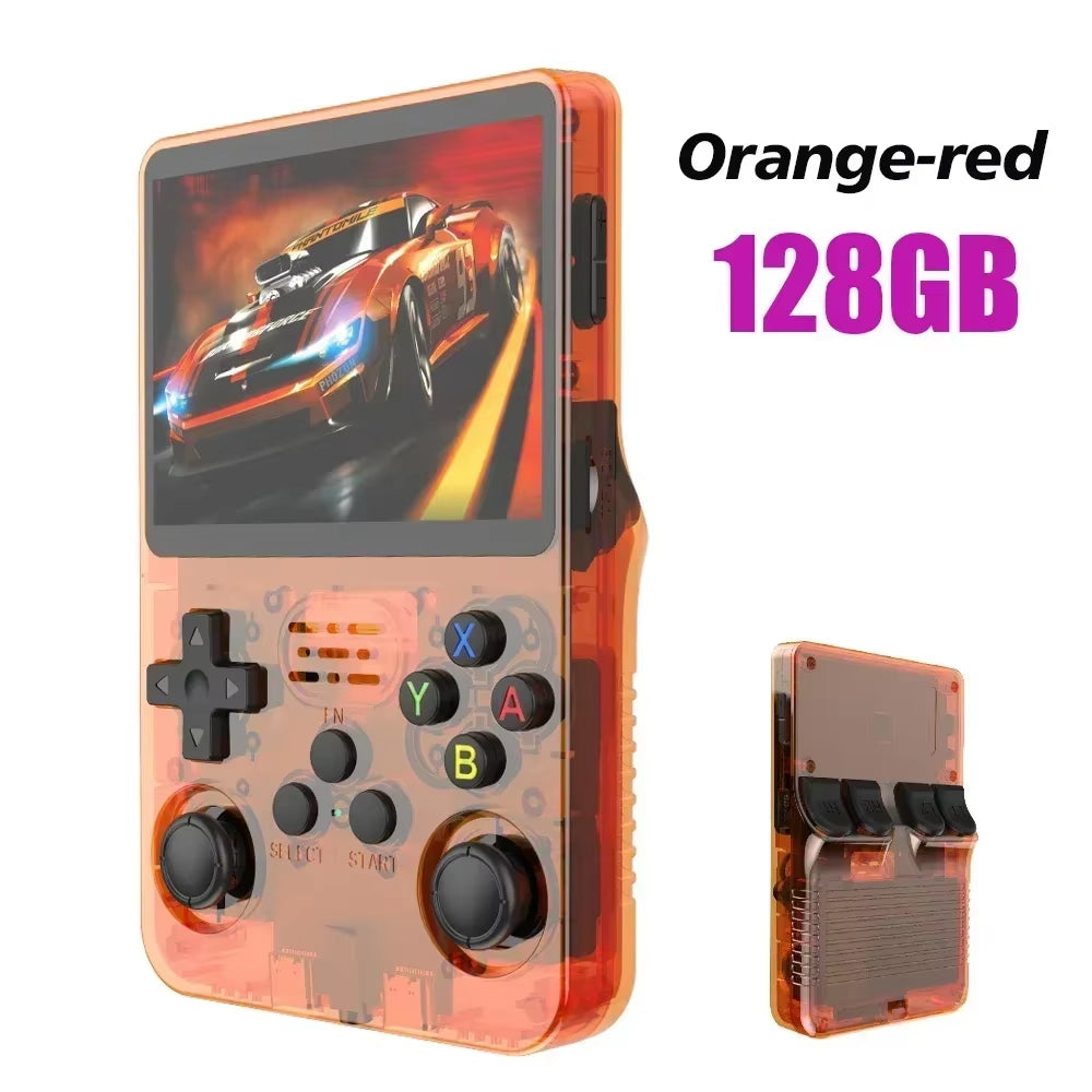 128G Open Source R36S Video Game Console Linux System 3.5 Inch IPS Screen Orange Portable Pocket Video Player 64G 256G Best Game