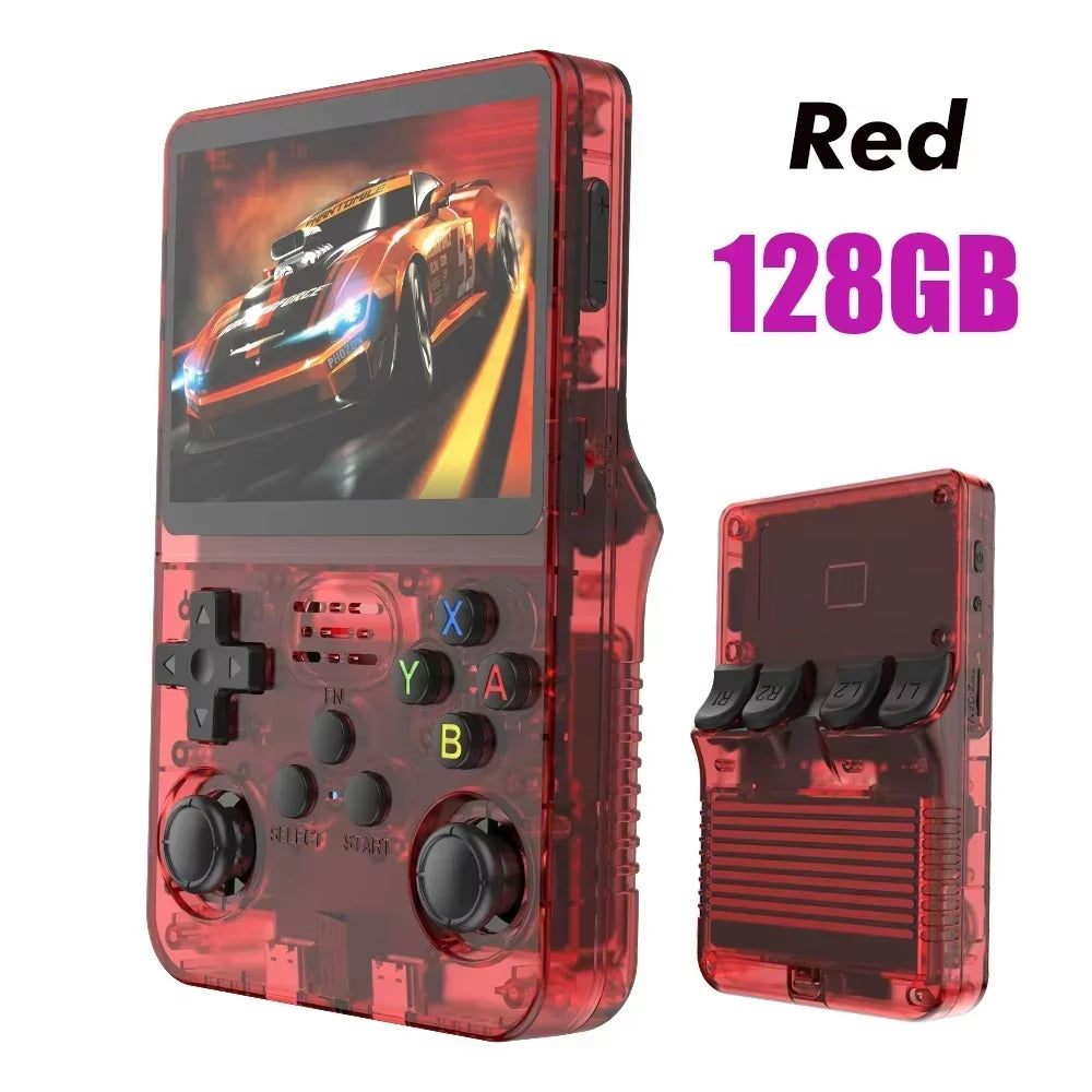 128G Open Source R36S Video Game Console Linux System 3.5 Inch IPS Screen Orange Portable Pocket Video Player 64G 256G Best Game