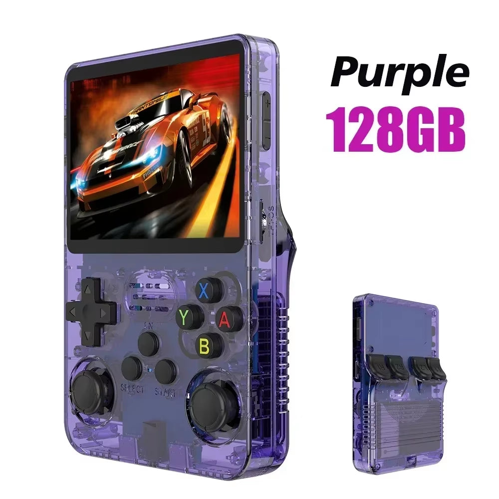 128G Open Source R36S Video Game Console Linux System 3.5 Inch IPS Screen Orange Portable Pocket Video Player 64G 256G Best Game