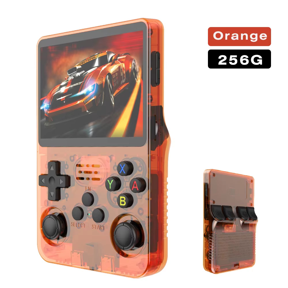 128G Open Source R36S Video Game Console Linux System 3.5 Inch IPS Screen Orange Portable Pocket Video Player 64G 256G Best Game