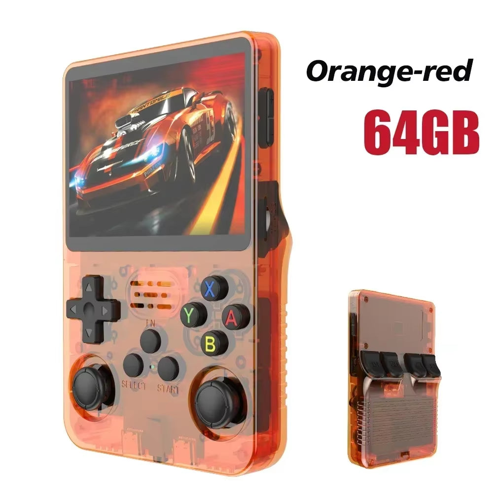 128G Open Source R36S Video Game Console Linux System 3.5 Inch IPS Screen Orange Portable Pocket Video Player 64G 256G Best Game