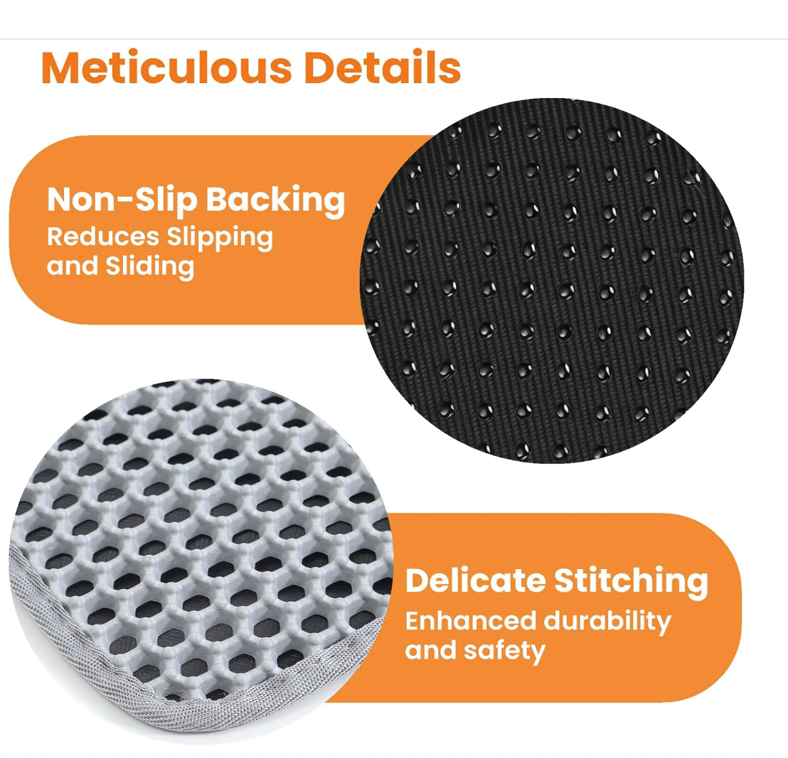Cat Litter Mat Non Slip Big Pet Litter Box Filter Mat Double Layer Wear Resistant Waterproof Cat Litter Mat Pet Clean Supplies