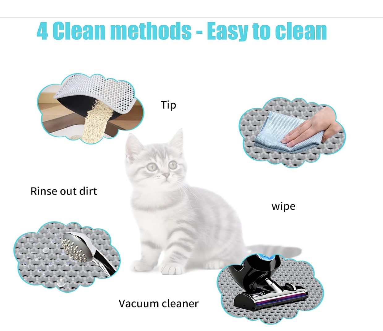 Cat Litter Mat Non Slip Big Pet Litter Box Filter Mat Double Layer Wear Resistant Waterproof Cat Litter Mat Pet Clean Supplies