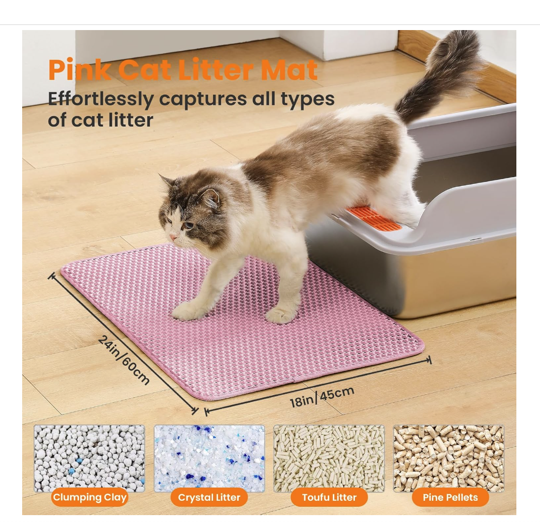 Cat Litter Mat Non Slip Big Pet Litter Box Filter Mat Double Layer Wear Resistant Waterproof Cat Litter Mat Pet Clean Supplies
