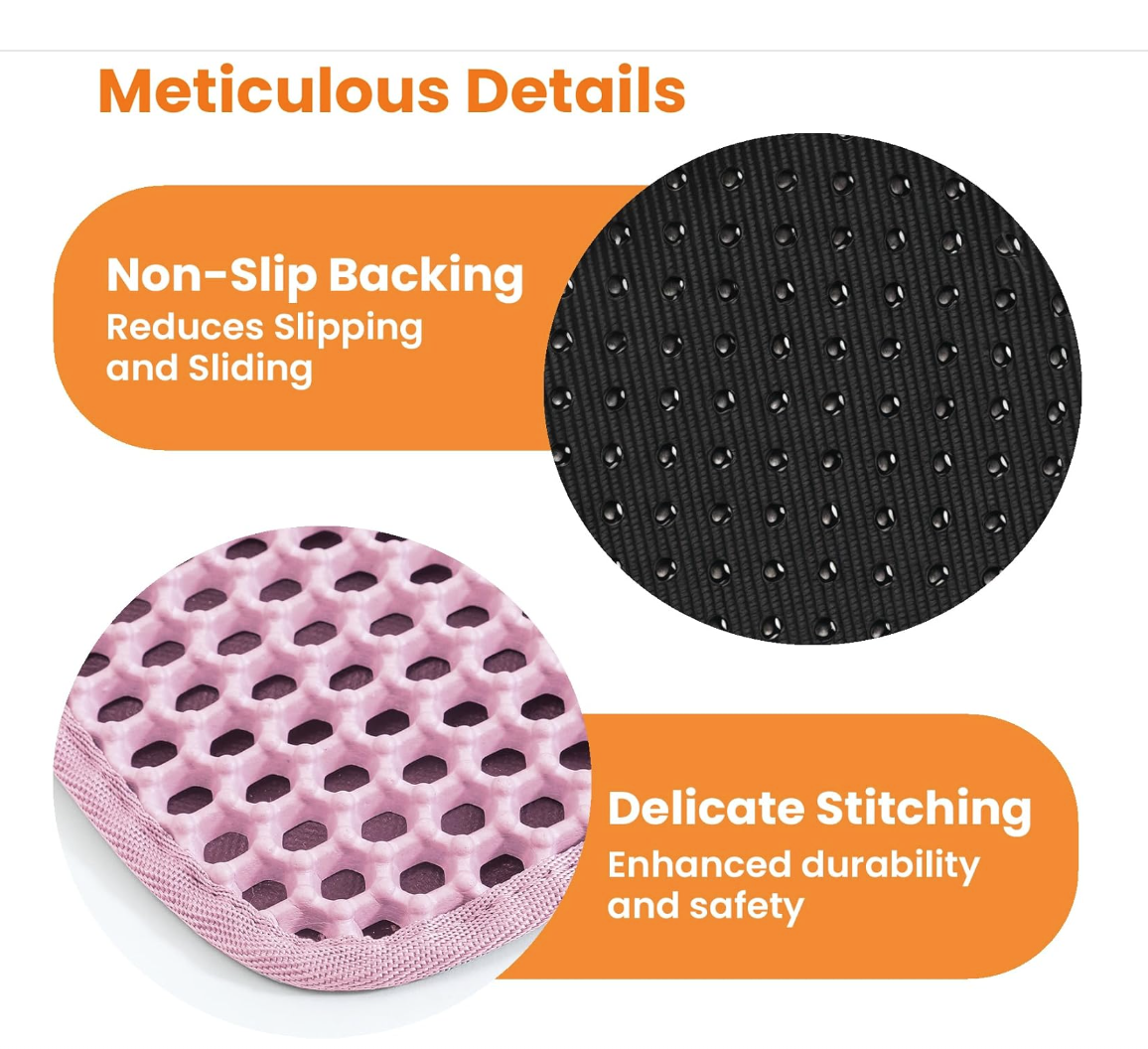 Cat Litter Mat Non Slip Big Pet Litter Box Filter Mat Double Layer Wear Resistant Waterproof Cat Litter Mat Pet Clean Supplies