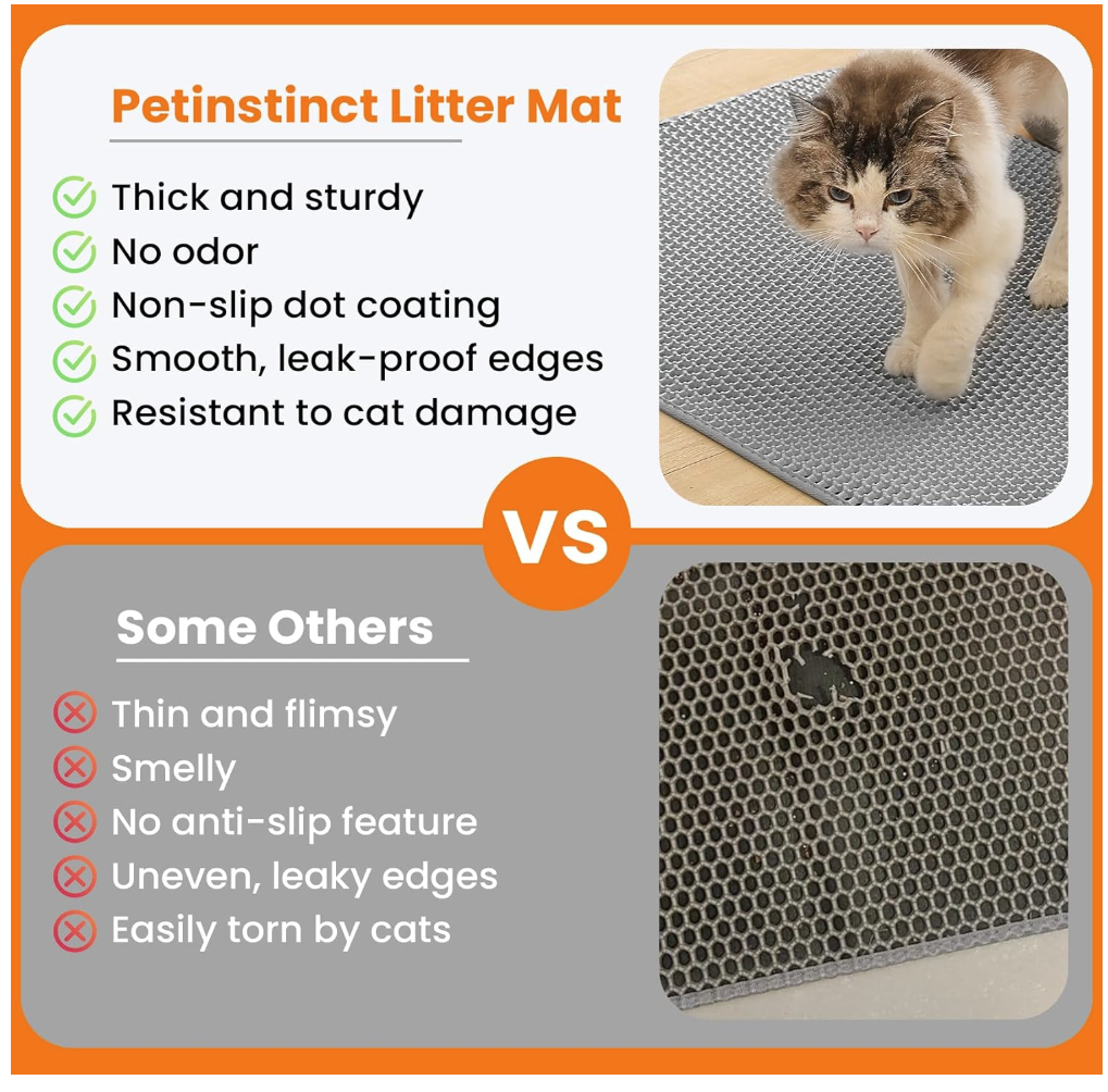 Cat Litter Mat Non Slip Big Pet Litter Box Filter Mat Double Layer Wear Resistant Waterproof Cat Litter Mat Pet Clean Supplies