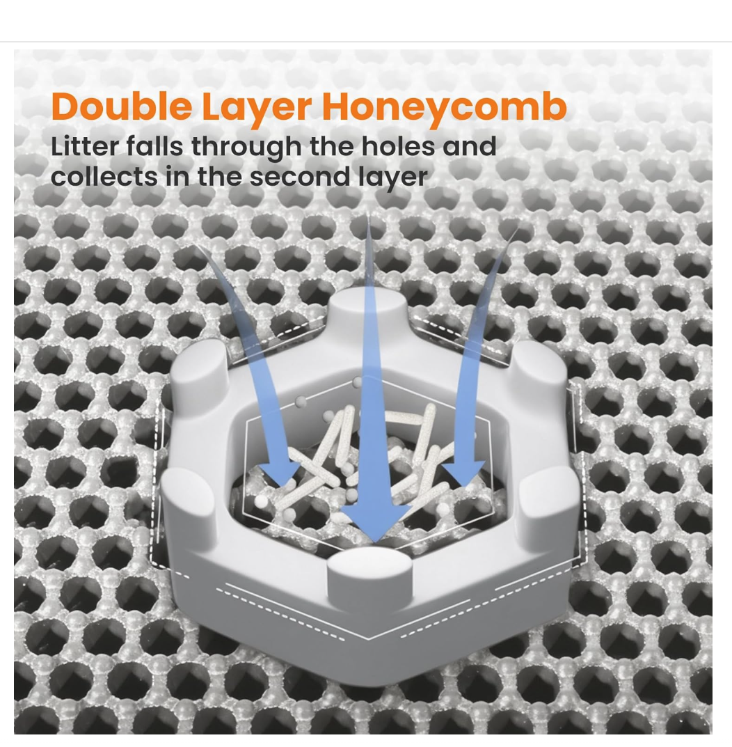 Cat Litter Mat Non Slip Big Pet Litter Box Filter Mat Double Layer Wear Resistant Waterproof Cat Litter Mat Pet Clean Supplies