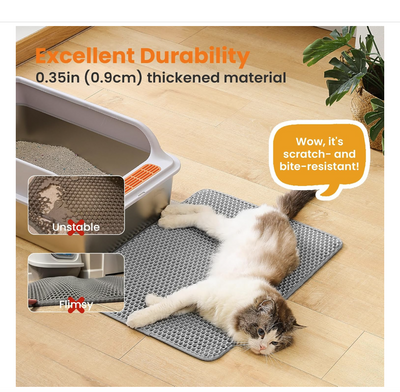 Cat Litter Mat Non Slip Big Pet Litter Box Filter Mat Double Layer Wear Resistant Waterproof Cat Litter Mat Pet Clean Supplies
