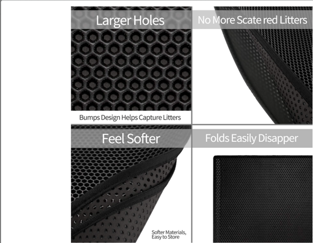 Cat Litter Mat Non Slip Big Pet Litter Box Filter Mat Double Layer Wear Resistant Waterproof Cat Litter Mat Pet Clean Supplies