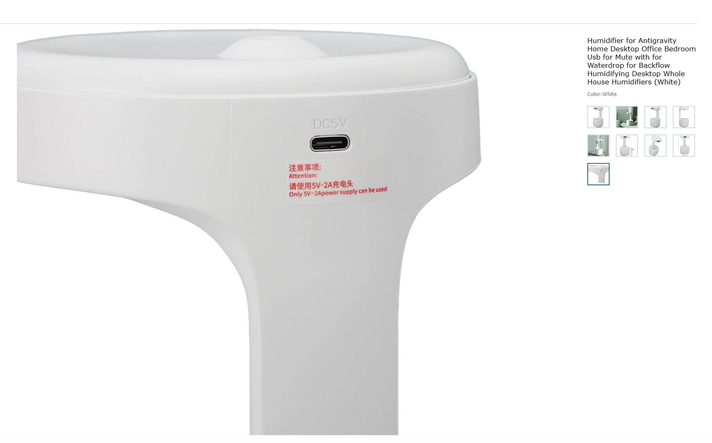 New Anti-Gravity Humidifier Desktop Mute Large Capacity Small Household Air Humidifier Bedroom Air Purification Fog