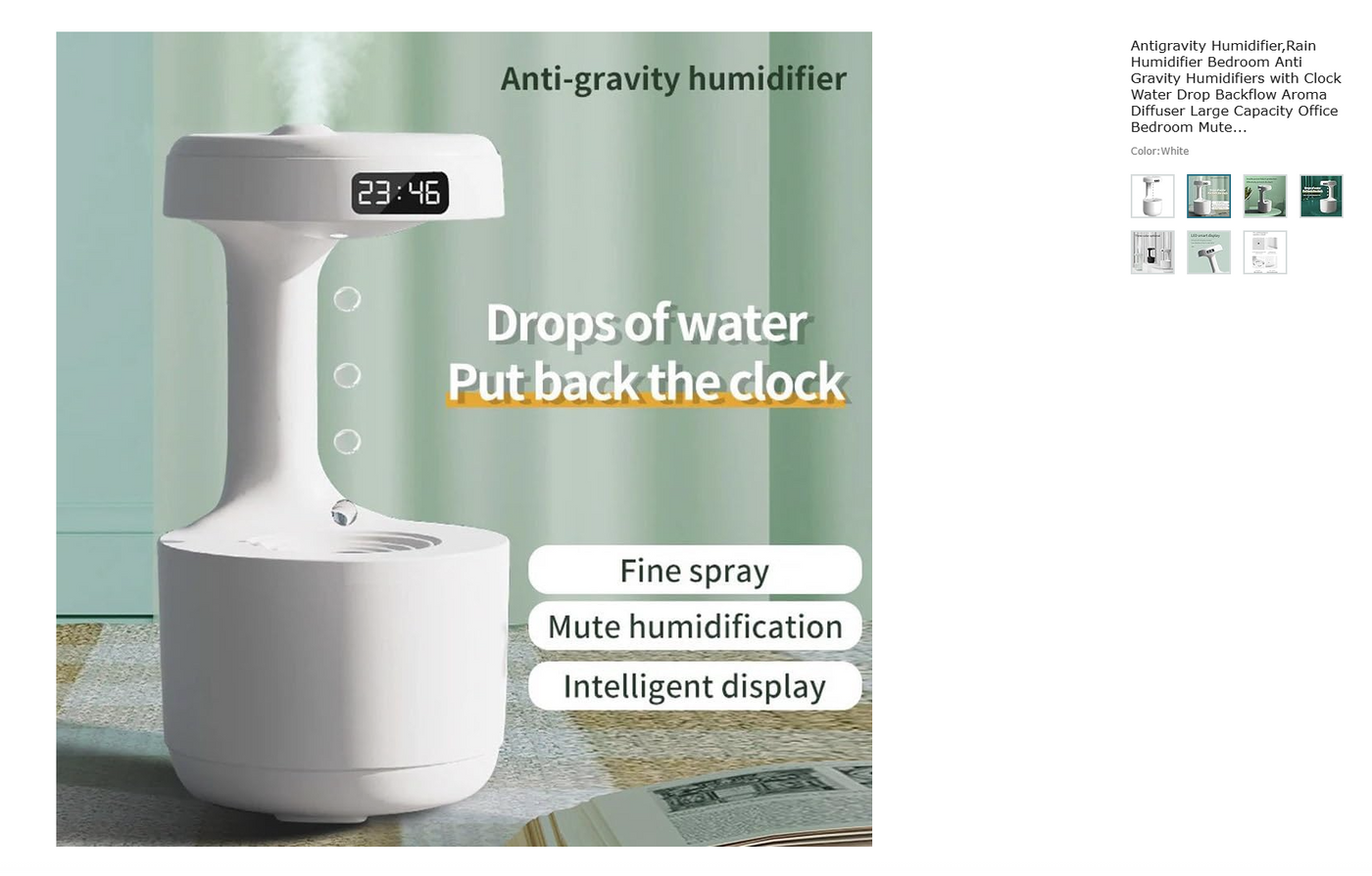 New Anti-Gravity Humidifier Desktop Mute Large Capacity Small Household Air Humidifier Bedroom Air Purification Fog