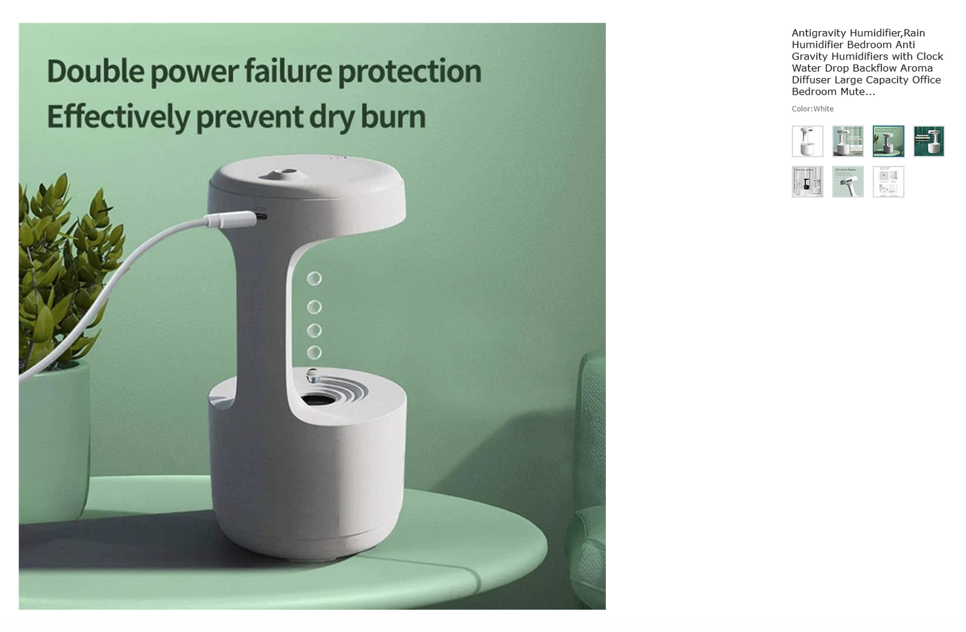 New Anti-Gravity Humidifier Desktop Mute Large Capacity Small Household Air Humidifier Bedroom Air Purification Fog