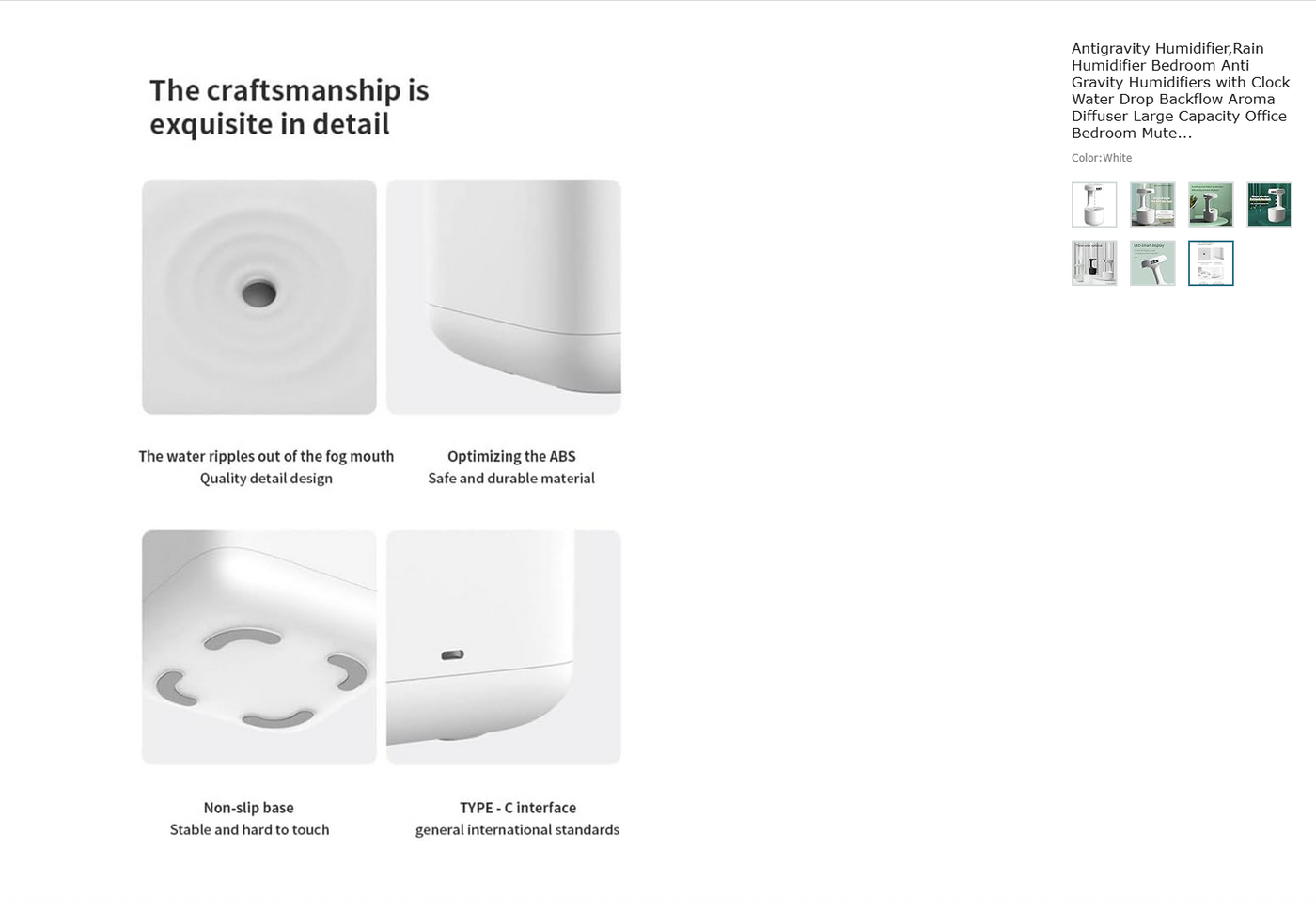 New Anti-Gravity Humidifier Desktop Mute Large Capacity Small Household Air Humidifier Bedroom Air Purification Fog