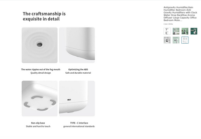 New Anti-Gravity Humidifier Desktop Mute Large Capacity Small Household Air Humidifier Bedroom Air Purification Fog